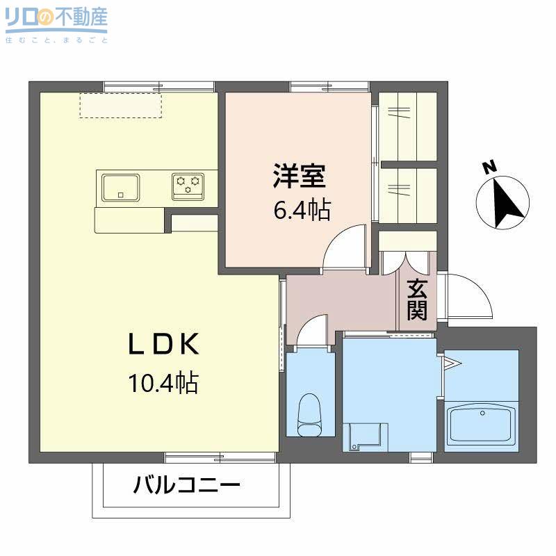 フレグランス宝塚(1LDK/2階)の間取り写真
