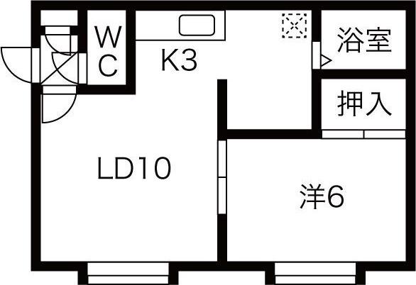 アムール8(1LDK/3階)の間取り写真