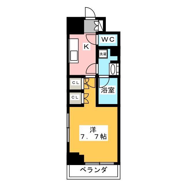 ウィルテラス森下三丁目(1K/6階)の間取り写真