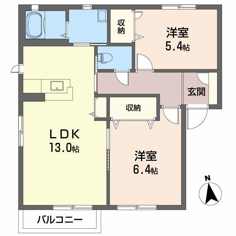 シャーメゾンMANABE(2LDK/1階)の間取り写真