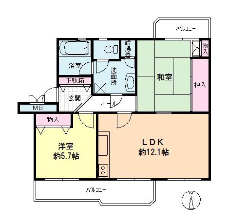 堀込第32-3-1号棟(2LDK/4階)の間取り写真