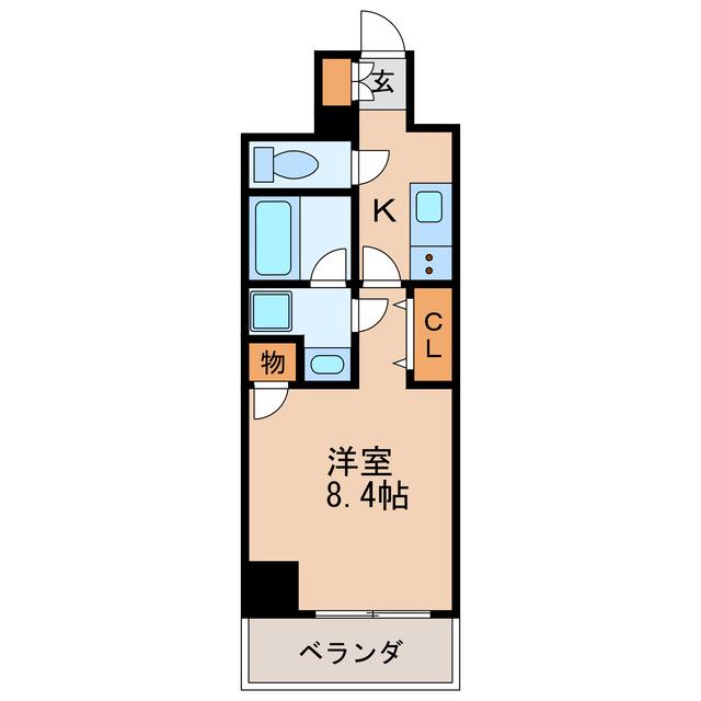 ディアレイシャス丸の内(1K/9階)の間取り写真