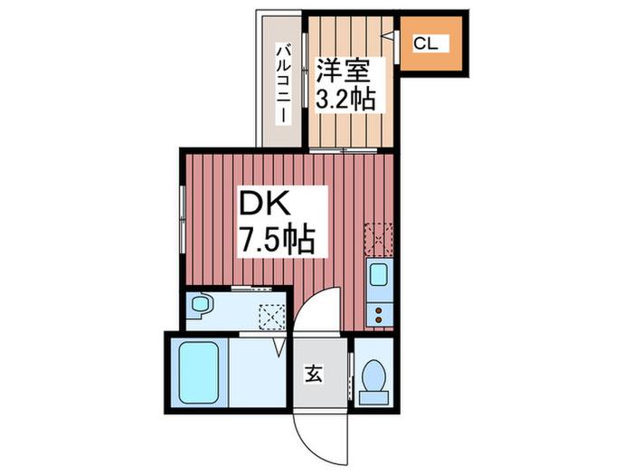 カンタービレ(1DK/1階)の間取り写真