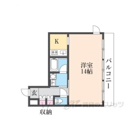 L.E.O(1K/2階)の間取り写真