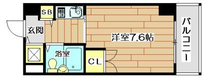 ジョイフル高槻大畑(1K/3階)の間取り写真