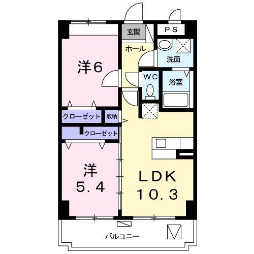 ノブ・グランデ(2LDK/2階)の間取り写真