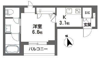 レフィシア トレジャー(1K/2階)の間取り写真