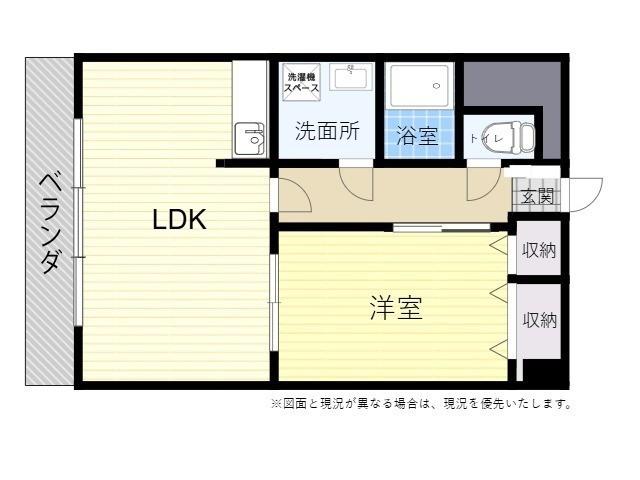フローラハイライズ駅南(1LDK/6階)の間取り写真