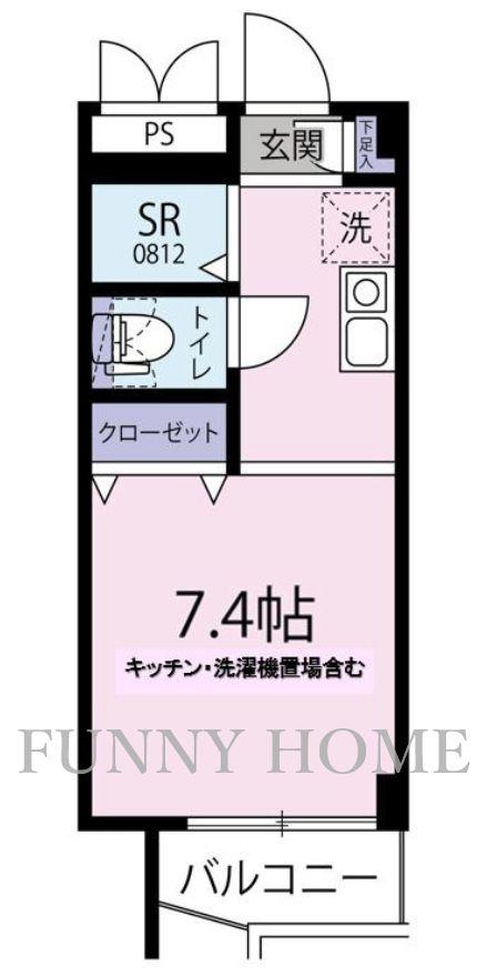 コーポYOU(ワンルーム/2階)の間取り写真