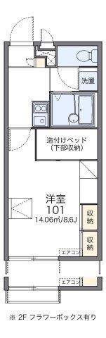 レオパレスミドリノB(1K/2階)の間取り写真