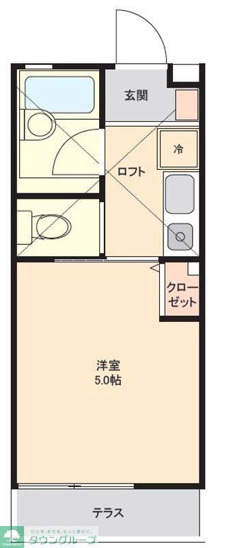 フェリーチェ生麦ウエスト(ワンルーム/1階)の間取り写真