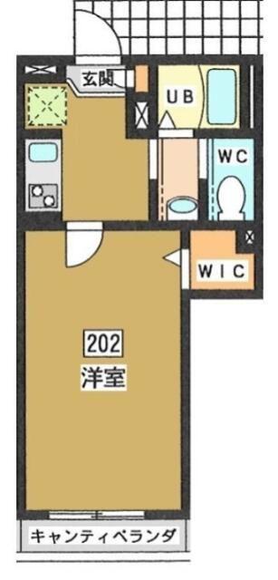 FLONE DAITA(1K/2階)の間取り写真