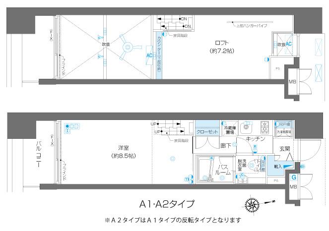 ZOOM麻布十番(1K/5階)の間取り写真