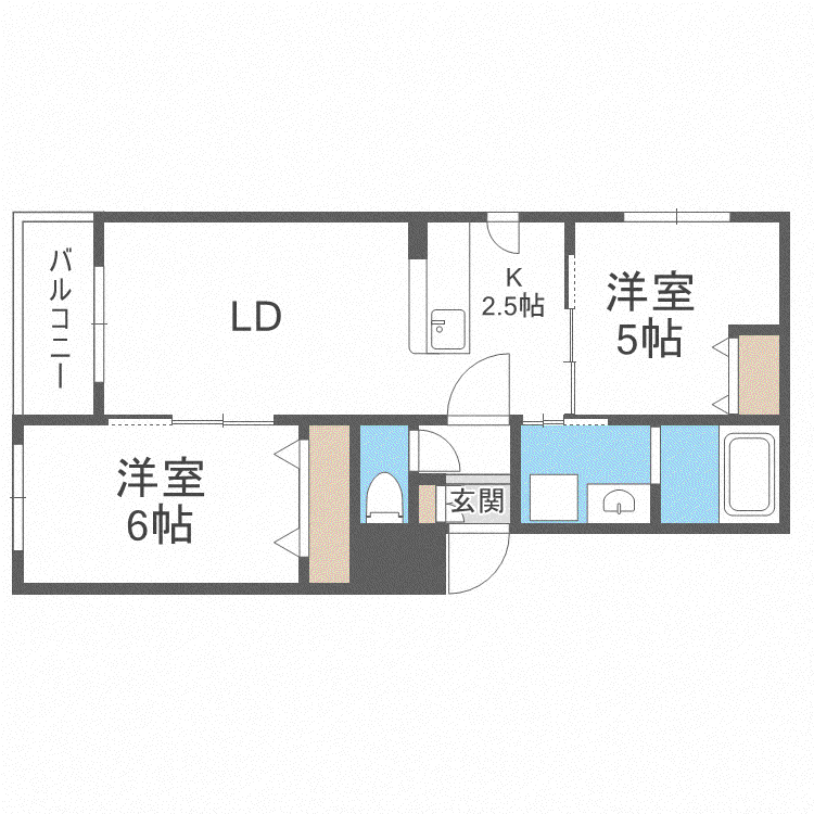 LIAISON琴似(2LDK/3階)の間取り写真