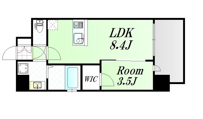 LUMINOUS三国本町(1LDK/3階)の間取り写真