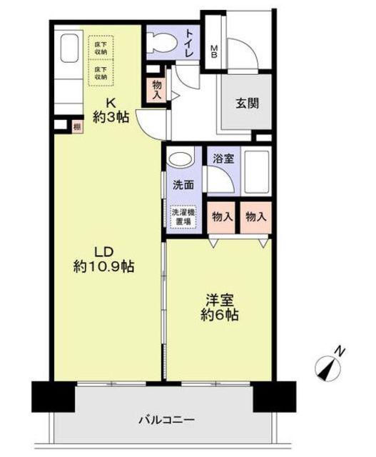 ガーデンコート清瀬1号棟1号棟(1LDK/6階)の間取り写真