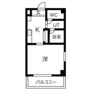 グランデ瓦町(1K/9階)の間取り写真