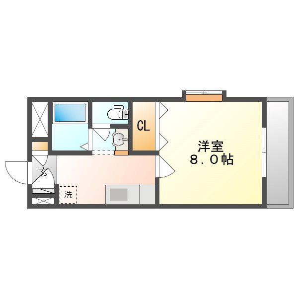 アルペジオ富町(1K/3階)の間取り写真