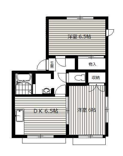 エクセルハイツ(2DK/2階)の間取り写真