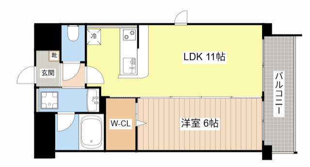 プリエボヌール(1LDK/2階)の間取り写真