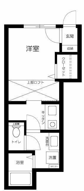 西武池袋線 東長崎駅 徒歩5分 2階建 築6年(1K/1階)の間取り写真