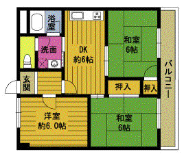 後藤コーポ(3DK/3階)の間取り写真