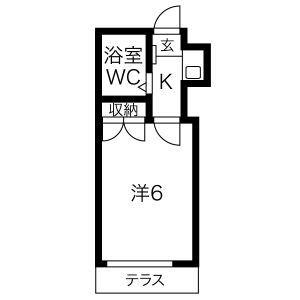 サンパレス岡崎公園(1K/1階)の間取り写真