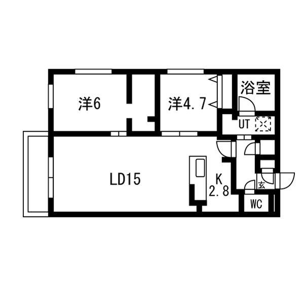 オリヴィオ南15西8(2LDK/3階)の間取り写真