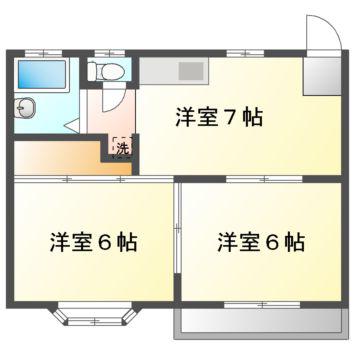 プロミネント小川(2DK/1階)の間取り写真