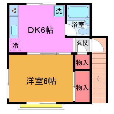 前田ハイツ(1DK/2階)の間取り写真