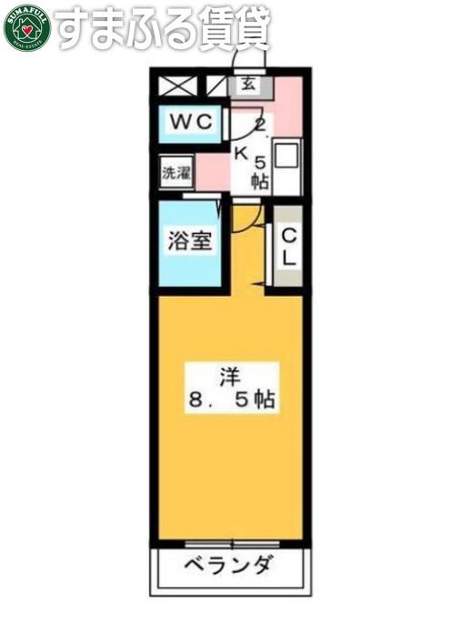A・CITY宇頭(1K/2階)の間取り写真