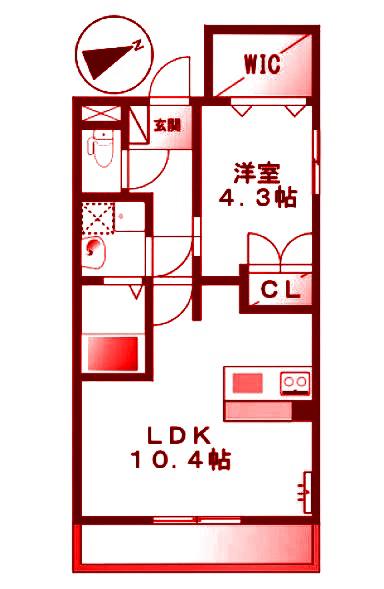 FOREST S(1LDK/3階)の間取り写真