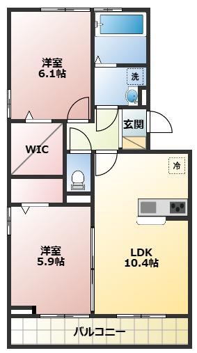 LOGIC 1(2LDK/1階)の間取り写真