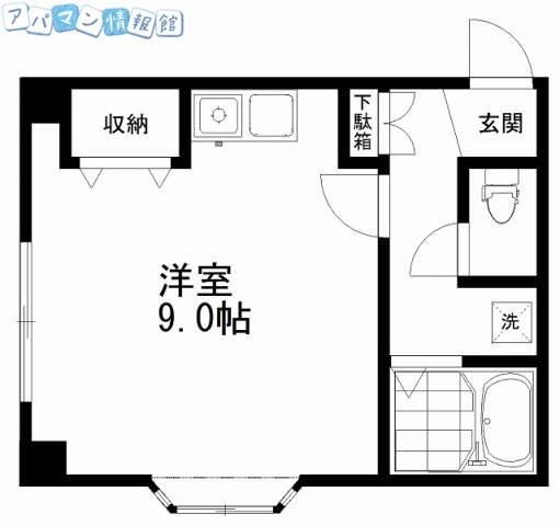 ライフ旭町(ワンルーム/2階)の間取り写真