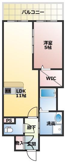 VITA荒本(1LDK/11階)の間取り写真