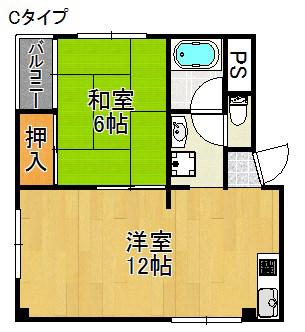 サンハイツ(1LDK/2階)の間取り写真