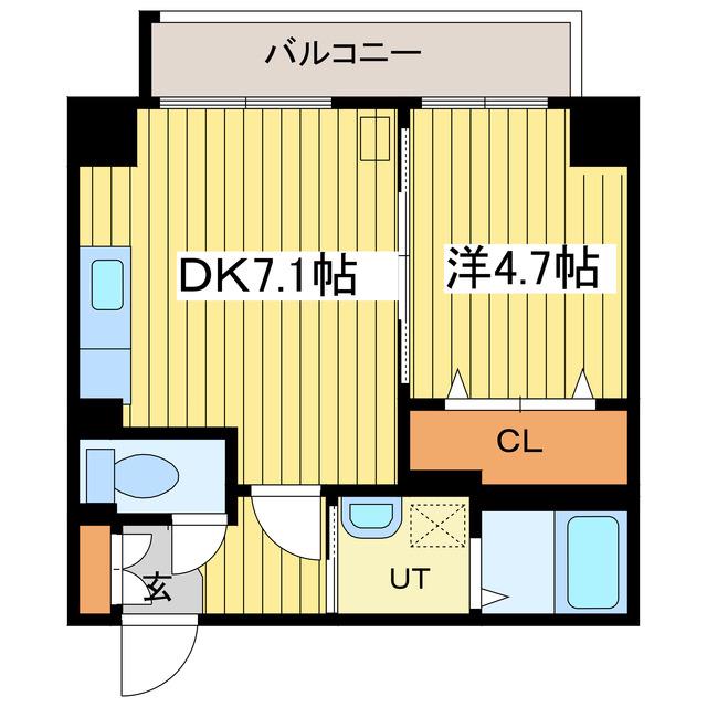 第7ふじビル(1DK/4階)の間取り写真