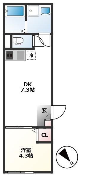 IL MEZZO DITOKYO(1DK/1階)の間取り写真