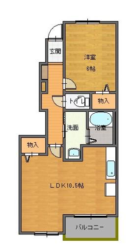 エスペラサ(1LDK/1階)の間取り写真
