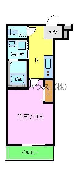 フジパレス鳳中町ノース(1K/3階)の間取り写真