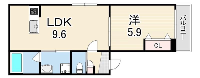 SENTIR(1LDK/3階)の間取り写真