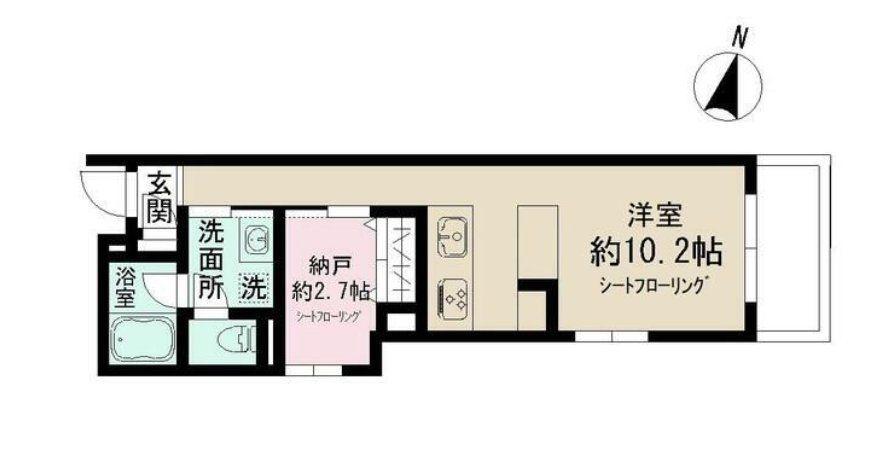 アドミラル碑文谷(ワンルーム/3階)の間取り写真