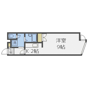 エスポワール204(1K/3階)の間取り写真