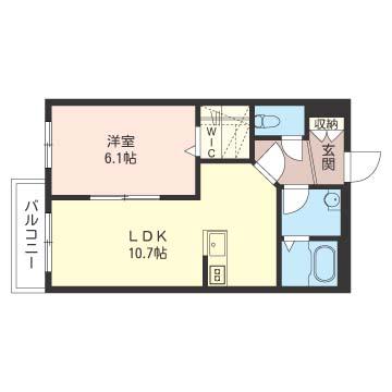 パークサイドマンション ココマルコ(1LDK/3階)の間取り写真