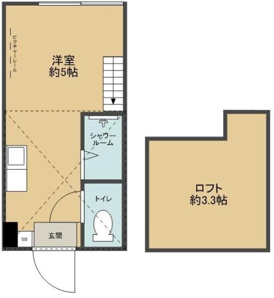 ハーモニーテラス前野町(ワンルーム/2階)の間取り写真