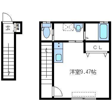 エスポワール真栄(ワンルーム/2階)の間取り写真