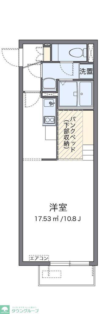 ミランダメゾン コンフォール(ワンルーム/2階)の間取り写真