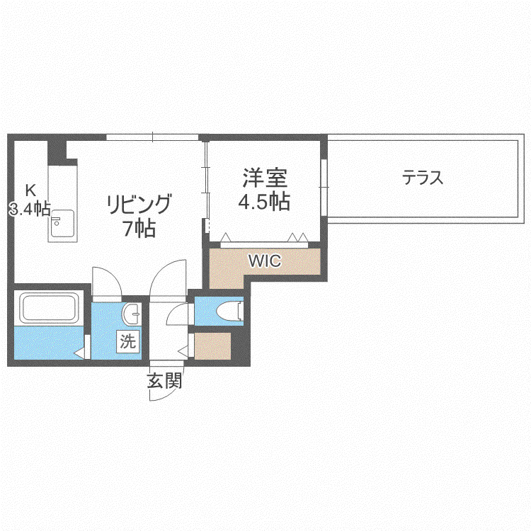 ビッグレジデンス円山(1LDK/1階)の間取り写真