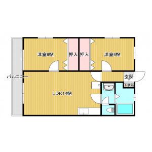 IT国分ビル(2LDK/1階)の間取り写真