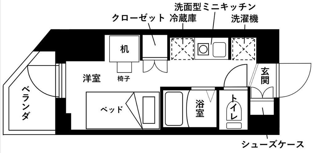 新小岩学生レジデンス(ワンルーム/5階)の間取り写真